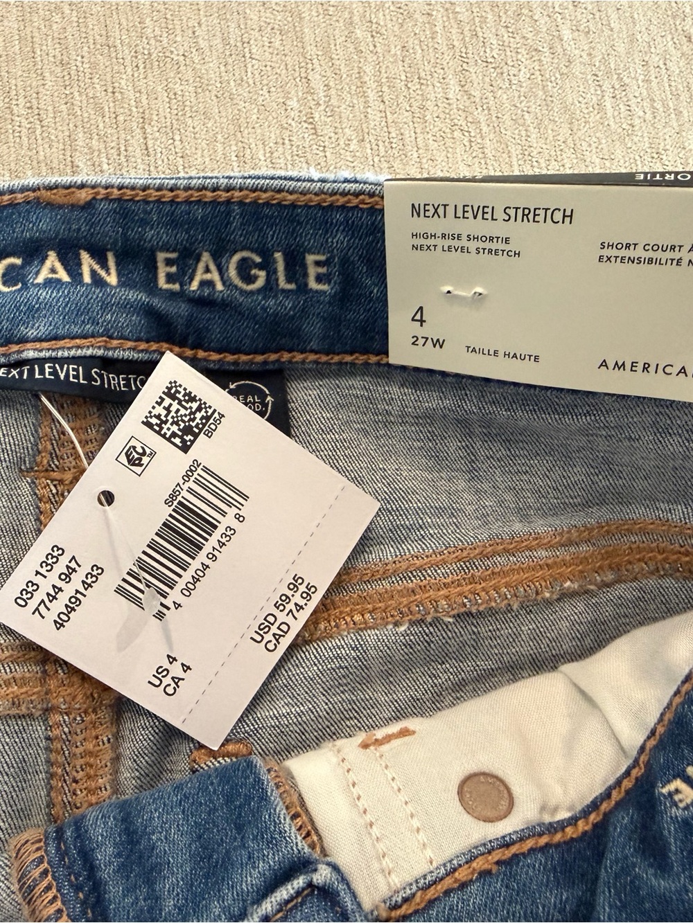 American Eagle Outfitters Blue Distressed Denim Shorts - Picture 2 of 3